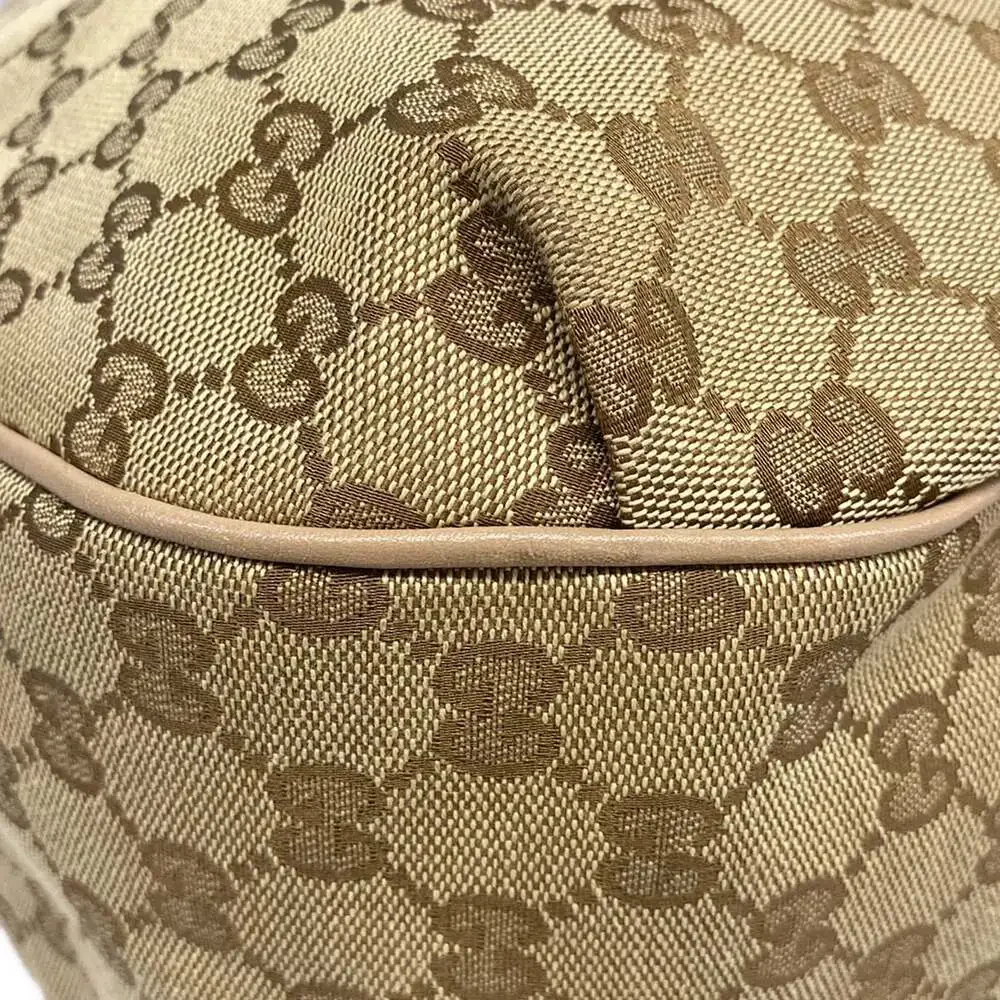 Gucci GG Shoulder Bag 296851 Beige Dark Brown Jacquard Leather